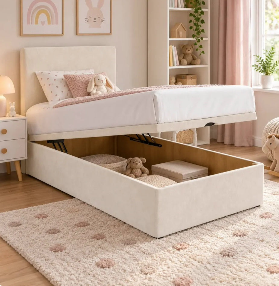 MiniCloud Kids Bed with Ottoman Storage
